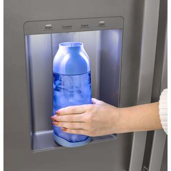 GE 36 Inch 28 Cu. Ft. Standard Depth Refrigerator With External Dispenser, And Hidden Hinge: Slate — thumbnail 23