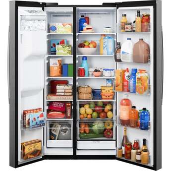 GE 36 Inch 28 Cu. Ft. Standard Depth Refrigerator With External Dispenser, And Hidden Hinge: Fingerprint Resistant Stainless Steel — thumbnail 22