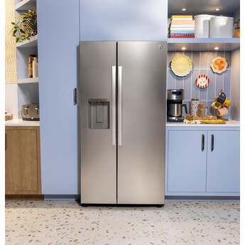GE 36 Inch 28 Cu. Ft. Standard Depth Refrigerator With External Dispenser, Hidden Hinge And Wifi: Fingerprint Resistant Stainless Steel — thumbnail 8