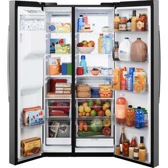 GE 36 Inch 28 Cu. Ft. Standard Depth Refrigerator With External Dispenser, Hidden Hinge And Wifi: Fingerprint Resistant Stainless Steel — thumbnail 9