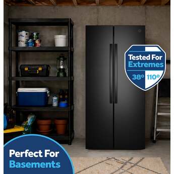 GE 36 Inch 25 Cu. Ft. Standard Depth Refrigerator: Black — thumbnail 4
