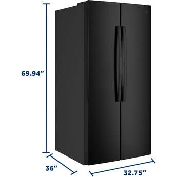 GE 36 Inch 25 Cu. Ft. Standard Depth Refrigerator: Black — thumbnail 5