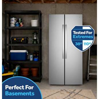 GE 36 Inch 25 Cu. Ft. Standard Depth Refrigerator: Fingerprint Resistant Stainless Steel — thumbnail 4