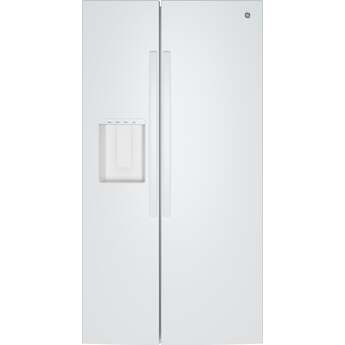 GE 36 Inch 24 Cu. Ft. Counter Depth Refrigeraor With External Dispenser And Energy Star Rating: White