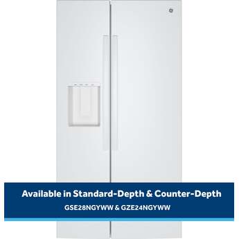 GE 36 Inch 24 Cu. Ft. Counter Depth Refrigeraor With External Dispenser And Energy Star Rating: White — thumbnail 12