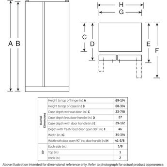 GE 36" 21.9 cu. ft. Black Counter Depth Side-by-Side Refrigerator - ADA Compliant — thumbnail 7