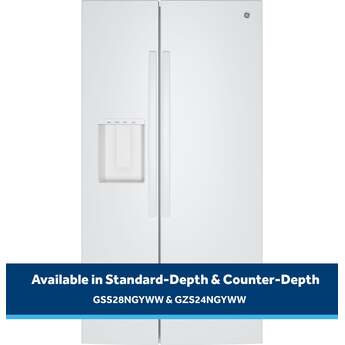 GE 36 Inch 24 Cu. Ft. Counter Depth Refrigerator: White — thumbnail 3