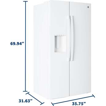 GE 36 Inch 24 Cu. Ft. Counter Depth Refrigerator: White — thumbnail 7