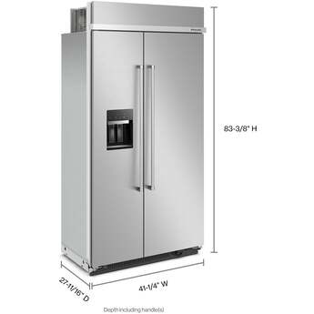 KitchenAid KBSD702MSS 25.1 Cu. Ft. 42" Built-In Side-by-Side Refrigerator Stainless Steel — thumbnail 3