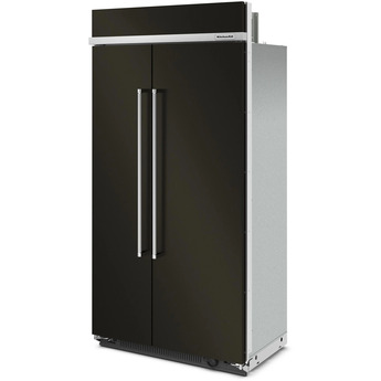 KitchenAid KBSN702MBS 42 Inch Built-In Side by Side Refrigerator Black Stainless Steel with PrintShield Finish