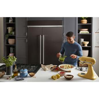 KitchenAid KBSN702MBS 42 Inch Built-In Side by Side Refrigerator Black Stainless Steel with PrintShield Finish — thumbnail 3