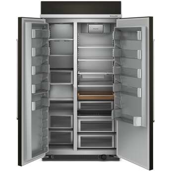 KitchenAid KBSN702MBS 42 Inch Built-In Side by Side Refrigerator Black Stainless Steel with PrintShield Finish — thumbnail 4