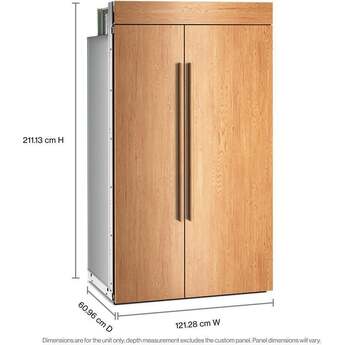 KitchenAid 30 Cu. Ft. 48" Built-In Panel-Ready Side-by-Side Refrigerator with Platinum Interior: Panel Ready