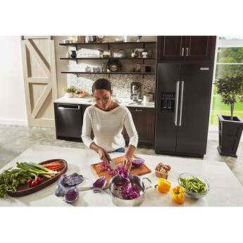 Kitchen Aid KitchenAid 36" 24.8 cu ft.Fingerprint Resistant Black Stainless Steel Side-by-Si — thumbnail 3