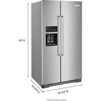 Kitchen Aid KitchenAid 36" 24.8 cu ft. Fingerprint Resistant Stainless Steel Side-by-Side Re — thumbnail 3