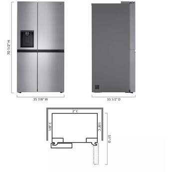 LG LRSXS2706V Side by Side Refrigerator, in Stainless Look — thumbnail 3