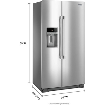 Maytag 36" 20.6 cu. ft. Fingerprint Resistant Stainless Steel Counter Depth Side-By-Side Refrigerator - ADA Compliant — thumbnail 3