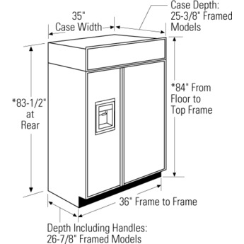 Monogram 36" Custom Panel Built-In Side-by-Side Refrigerator — thumbnail 3