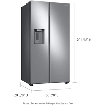 Samsung 36" 22 cu.ft. Fingerprint Resistant Stainless Steel Counter Depth Side-by-Side Refrigerator - Energy Star — thumbnail 4