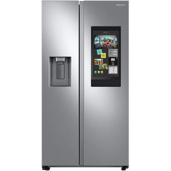 Samsung 36" 21.5 cu.ft. Fingerprint Resistant Stainless Steel Side-by-Side Counter Depth Refrigerator with Touchscreen Family Hub - Energy Star