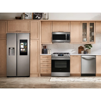 Samsung 36" 21.5 cu.ft. Fingerprint Resistant Stainless Steel Side-by-Side Counter Depth Refrigerator with Touchscreen Family Hub - Energy Star — thumbnail 2