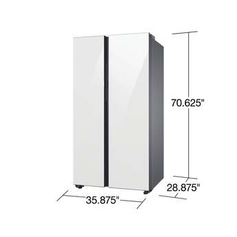 Samsung RS23CB760012 Bespoke Series 36 Inch White Glass Freestanding Counter Depth Side by Side Refrigerator — thumbnail 12