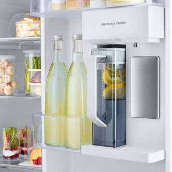 Samsung RS23CB760012 Bespoke Series 36 Inch White Glass Freestanding Counter Depth Side by Side Refrigerator — thumbnail 14