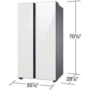 Samsung RS23CB760012 Bespoke Series 36 Inch White Glass Freestanding Counter Depth Side by Side Refrigerator — thumbnail 17