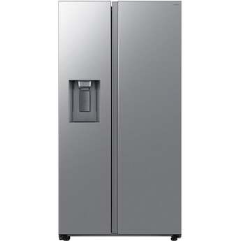 Samsung 36 Inch Freestanding Side by Side Refrigerator with 27 cu. ft. Total Capacity, Power Cool & Power Freeze, Sphere Ice?, Three Ice Types, Water and Ice Dispenser, AI Energy Mode, Garage Ready, Wi-Fi, ADA Compliant, and Energy Star Rated: Fingerprint Resistant Stainless Steel