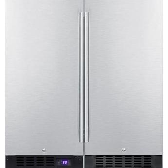 Summit Stainless Steel Compact Refrigerator/Freezer Pair with