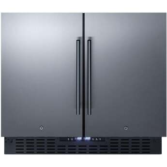 Summit 36" 5.8 cu.ft. Stainless Steel Built-In Side-by-Side Refrigerator-Freezer