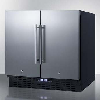 Summit 36" 5.8 cu.ft. Stainless Steel Built-In Side-by-Side Refrigerator-Freezer — thumbnail 2