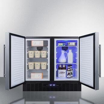 Summit 36" 5.8 cu.ft. Stainless Steel Built-In Side-by-Side Refrigerator-Freezer — thumbnail 4