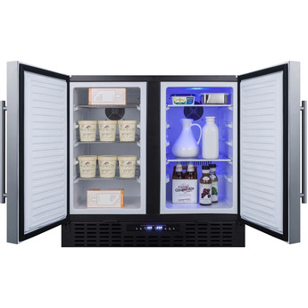 Summit 36" 5.8 cu.ft. Stainless Steel Built-In Side-by-Side Refrigerator-Freezer — thumbnail 5