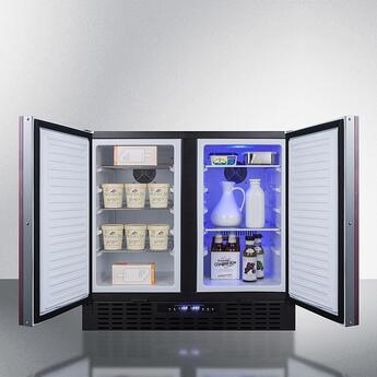 Summit 36" 5.8 cu.ft. Custom Panel Built-In Side-by-Side Refrigerator-Freezer — thumbnail 4