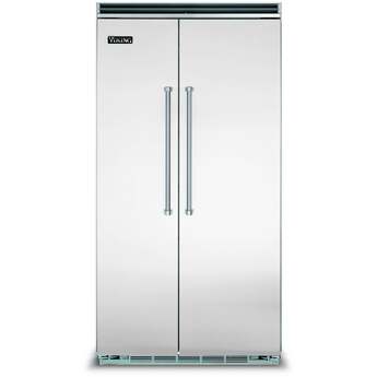Viking 42 Inch Counter Depth Built-In Side by Side Refrigerator with 25.32 Cu. Ft Total Capacity, ProChill™ Temperature Management, New Spillproof Plus™ Shelves, Plasmacluster™ Ion Air Purifier, and ENERGY STAR® Certified: Stainless Steel