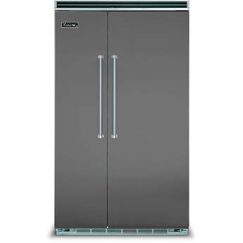 Viking VCSB5483DG 5 Series 48 Inch Damascus Grey Built In Counter Depth Side by Side Refrigerator — thumbnail 4