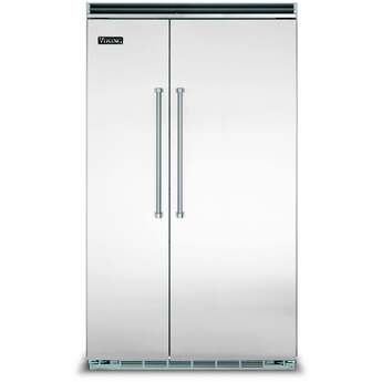 Viking 48 Inch Counter Depth Built-In Side by Side Refrigerator with 29.05 Cu. Ft. Total Capacity, ProChill™ Temperature Management, Spillproof Plus™ Shelves, LED Lighting, Ice Maker, Sabbath Mode and ENERGY STAR® Certified: Stainless Steel