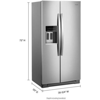Whirlpool 36" 23 cu.ft. Fingerprint Resistant Stainless Steel Side-by-Side Counter Depth Refrigerator - ADA Compliant — thumbnail 7