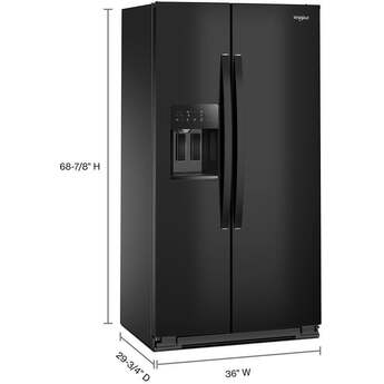 Whirlpool WRSC5536RB 36-inch Wide Side-by-Side Refrigerator - 21 cu. ft.: Black — thumbnail 3