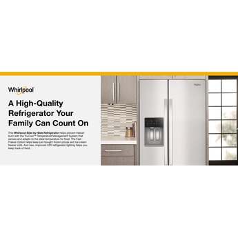Whirlpool 36-inch Wide Side-by-Side Refrigerator - 21 cu. ft.: Fingerprint-Resistant Stainless Steel — thumbnail 32