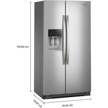 Whirlpool 36-inch Wide Side-by-Side Refrigerator - 21 cu. ft.: Fingerprint-Resistant Stainless Steel — thumbnail 7