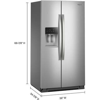 Whirlpool WRSF6536RZ 36-inch Standard Depth Side-by-Side Refrigerator Fingerprint-resistant Stainless Finish — thumbnail 36