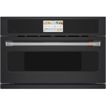 Cafe 30" Matte Black Electric Single Wall Oven with Advantium - Convection
