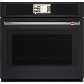 Cafe Professional Series 30 Inch Smart Built-In Convection Single Wall Oven With In-Oven Camera: Matte Black