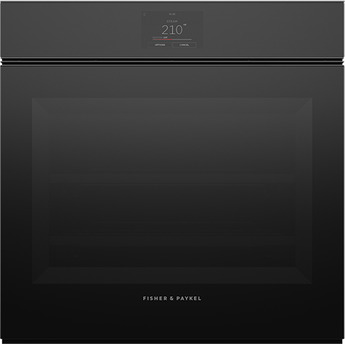 Fisher Paykel OS24SMTNB1 24 Inch Series 11 Minimal Handleless Combination Steam Oven: Black Black Glass