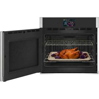 GE Profile 30 Inch Smart Built-In Convection Single Wall Oven With No Preheat Air Fry, Precision Cooking, and Microphone: Stainless Steel, Left Hinge — thumbnail 3