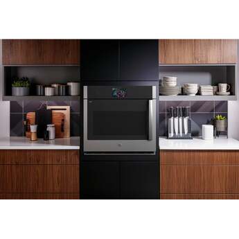 GE Profile 30 Inch Smart Built-In Convection Single Wall Oven With No Preheat Air Fry, Precision Cooking, and Microphone: Stainless Steel, Left Hinge — thumbnail 4