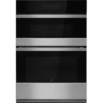 Jenn Air 30 Inch Double Combination Smart Electric Wall Oven with 6.4 cu. ft. Oven Capacity, MultiMode True Convection System, Air Fry, Speed-Cook and 7.8 Full-Color Ultra Wide LCD Display: Noir