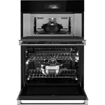 Jenn Air 30 Inch Double Combination Smart Electric Wall Oven with 6.4 cu. ft. Oven Capacity, MultiMode True Convection System, Air Fry, Speed-Cook and 7.8 Full-Color Ultra Wide LCD Display: Noir — thumbnail 15